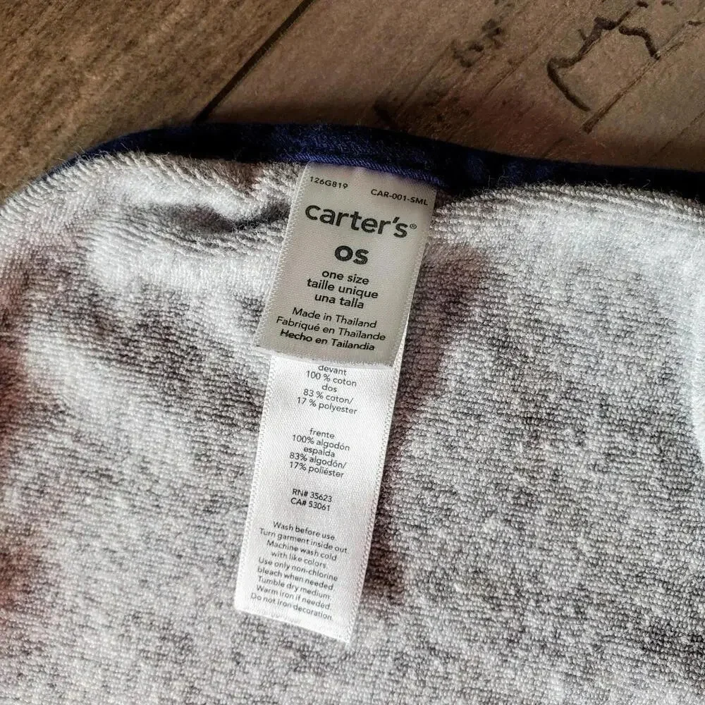 Carter's One Size Baby Burp Cloth Bundle Blue Gray Yellow Striped EUC